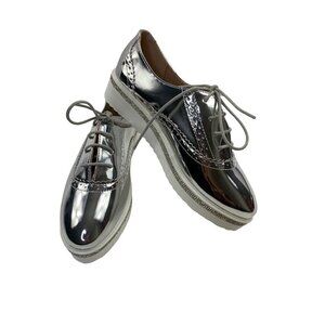 Italina Women's Silver Platform Shoes